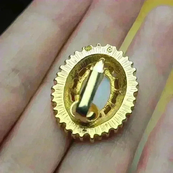 Avon multicolor buttons clip earrings gold tone fuax pearl Rhinestones - Picture 5 of 16